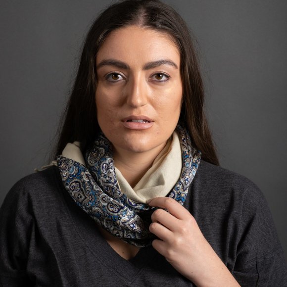 Blue Paisley Scarf - Picture 7 of 7